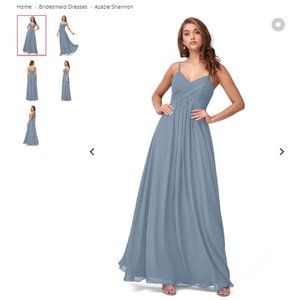 COPY - Azazie Shannon -- Dusty Blue Bridesmaid Dress